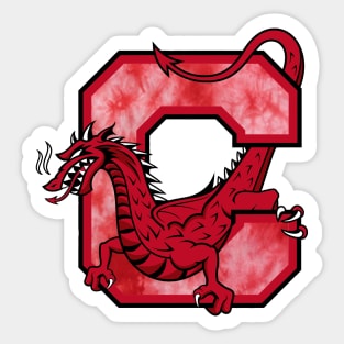 Cortland Red Dragon tie dye Sticker